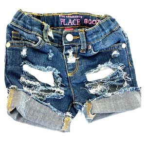 Hand distressed shorts